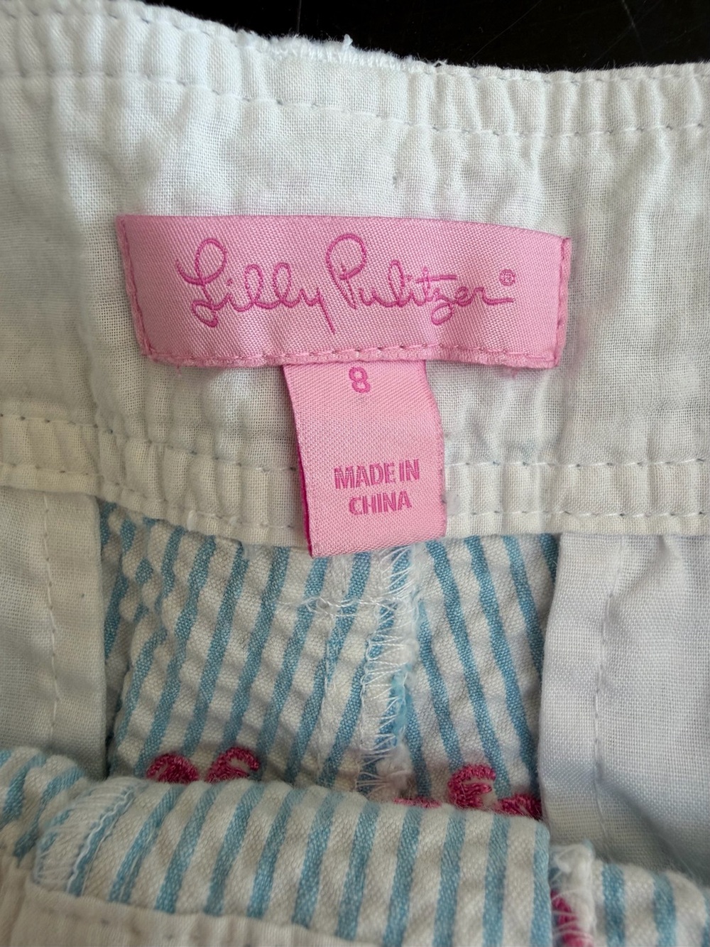 EUC Lilly Pulitzer blue white stripe shorts 8 - Picture 2 of 9